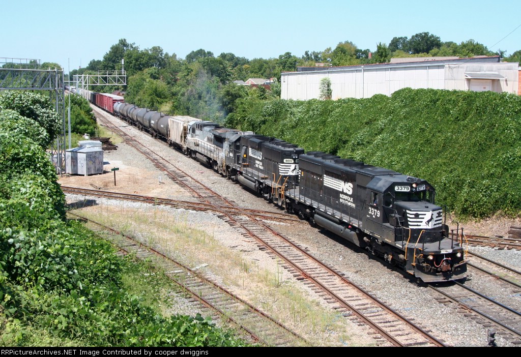 350 having just met 349 slides down to the yard