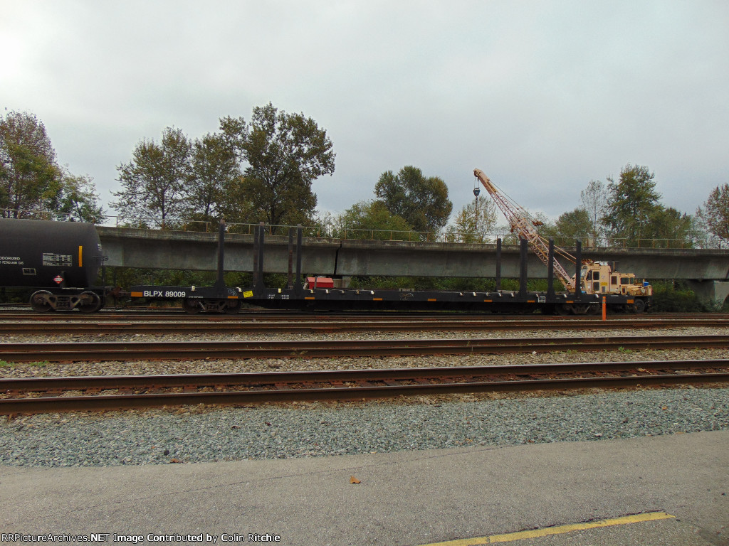 BLPX 89009, utility pole trailer, to be shipped for repair
