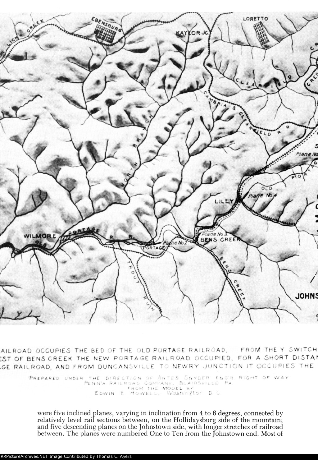 "Allegheny Portage Railroad, Relief Map, Frame 2, 1896