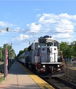 NJT GP40PH-2 # 4207 leads Train # 1727 into Ramsey Main St Station heading to Suffern. 