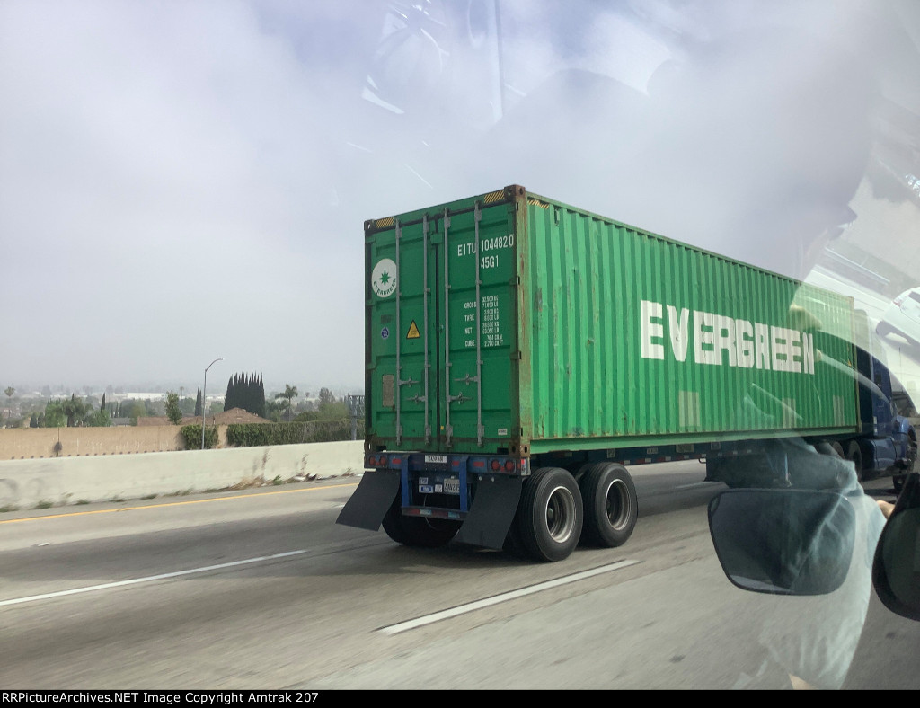 Evergreen Marine Container #104482 Heads Down CA-55E at Corona