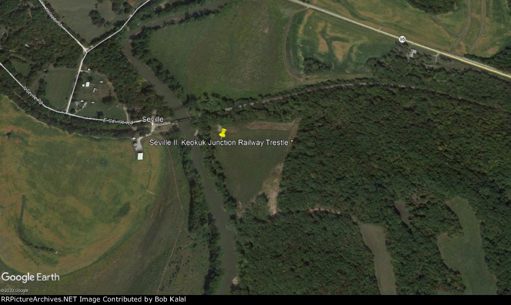 Seville Il. Keokuk Junction Railway Trestle Aerial