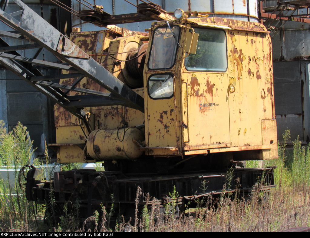 Blandinsville Il. Industries Corp Crane sitting on Grain Elevator Siding