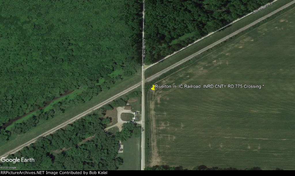 Riverton In. IC Railroad, INRD CNTY RD 775 Crossing Aerial