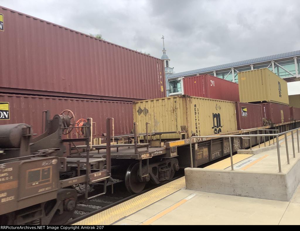 A Mini Mediterranean Shipping Co. Container Passes Buena Park 
