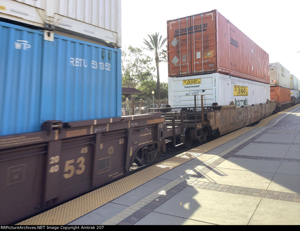 Schneider National Container and a J.B. Hunt Container Passes Fullerton