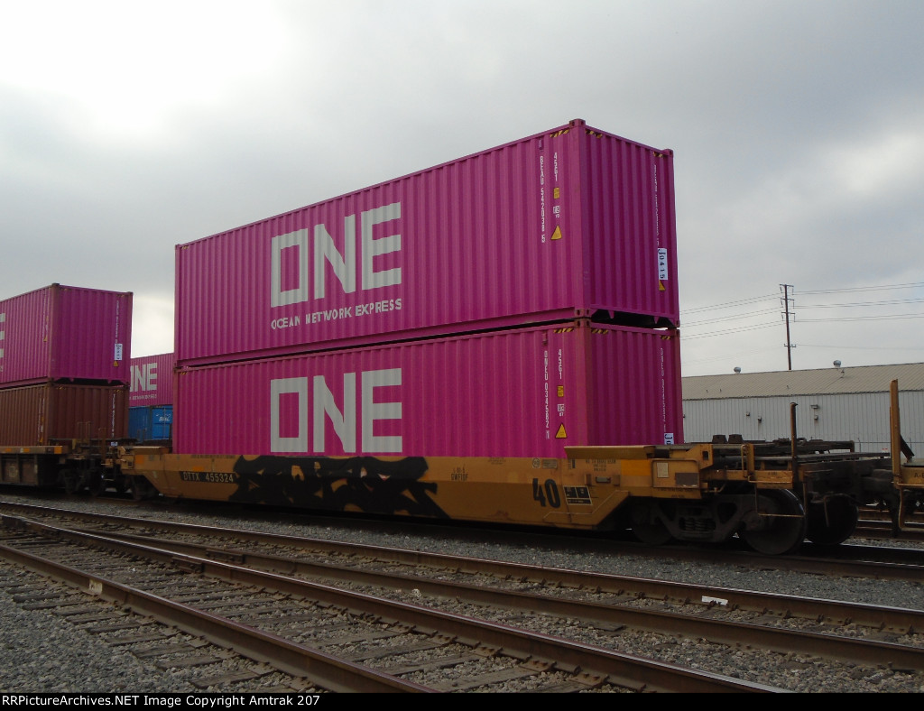 ONE Container #542038 and #34582 Passes Dolores Yard 