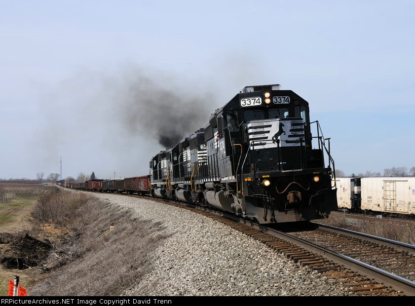 NS 3374 leads Eastbound NS M4M at Bort Rd