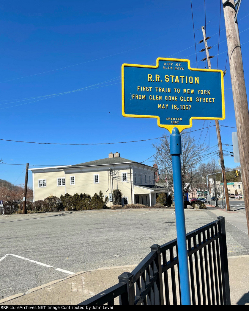 Old Fashioned Railroad Sign at the Glen St Station