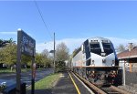 NJT PL42AC # 4032 leads westbound NJT Main Line Train # 1107 into Glen Rock Station 