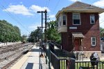 Amtrak Train # 647 about to round the curve approaching Overbrook Station