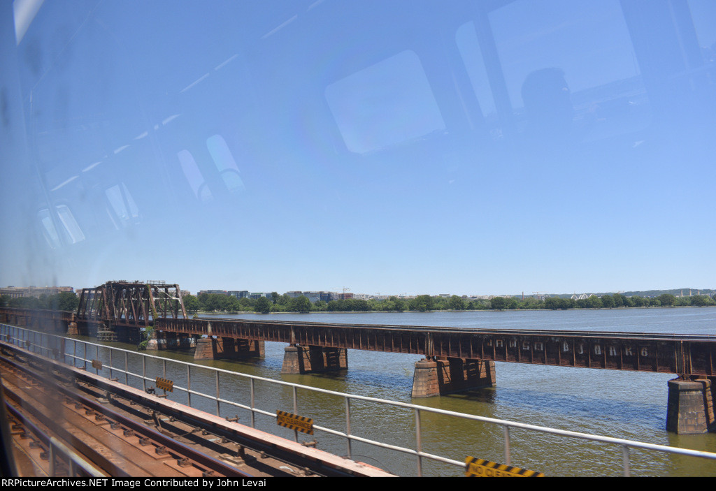Riding Metro Across the Fenwick Bridge with the Long Bridge on the right