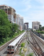 WMATA 7K Series Train about to duck underneath the Spring Street Overpass