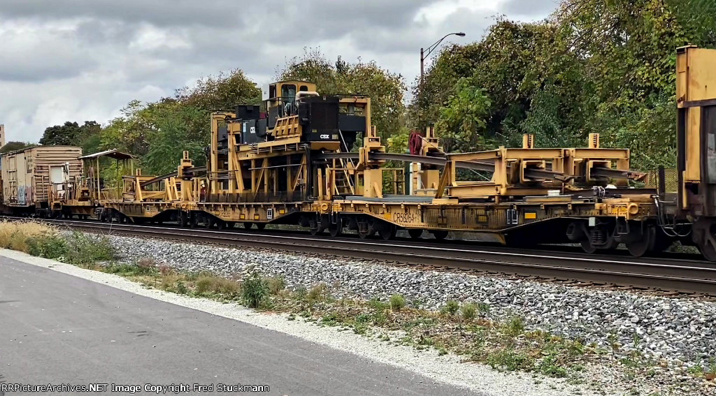 CR 58264 does the heavy lifting on the rail train.