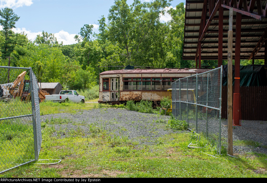 A rusty trolley waits to be restored