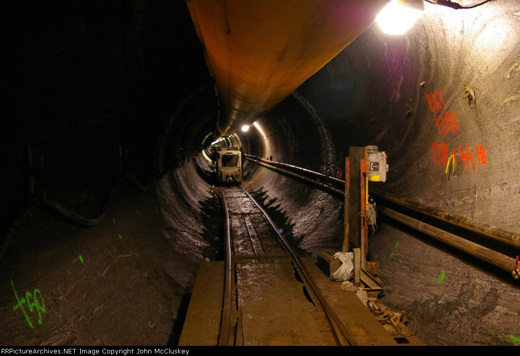 Deep underground, in the tunnel