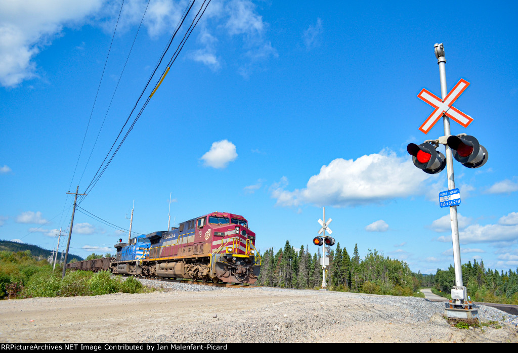 QCM 19 leads a loaded ore train at Able