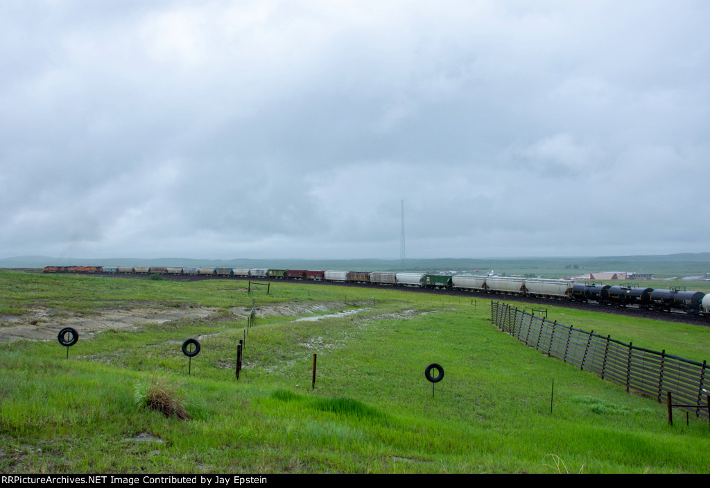 A westbound manifest climbs out of Browning 