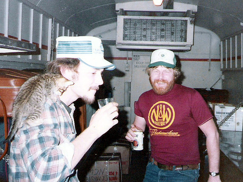 A Party in the Northbound Crescent's Baggage Car