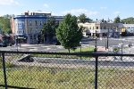 Looking toward Downtown Cranford from the station. The green on the other side of the fence used to be a track.