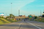 Rail bridge with autoracks over I-75 near Toledo