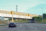 Rail bridge with autoracks over I-75 near Toledo