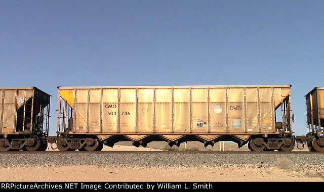 EB Empty Unit Open Hooper car Frt at Erie NV -73