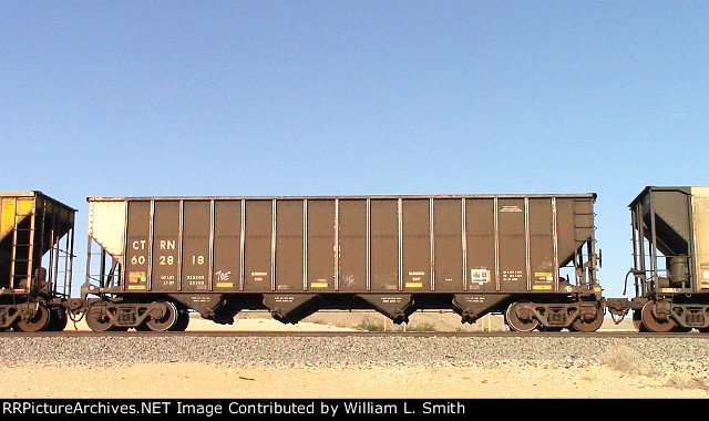 EB Empty Unit Open Hooper car Frt at Erie NV -76