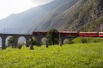 Starting onto the Brusio Sprial Viaduct