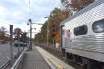 NJT Train # 725 waits for clearance to depart Far Hills Station 
