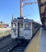 NJT Train # 518 at Newark Broad Street Station with Arrow III Cab Car # 1366 on the rear 