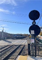 Looking west from Port Jefferson Station-note the Ex-PRR signal 