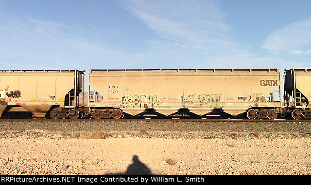 EB Manifest Frt at Erie NV Passing Siding W-Pshr -84
