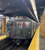 Looking north at 145th St Station with the Holiday Train 