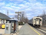 Eastbound NJT Train # 1706, being led by Comet V Cab Car # 6039, arrives into Clifton Station