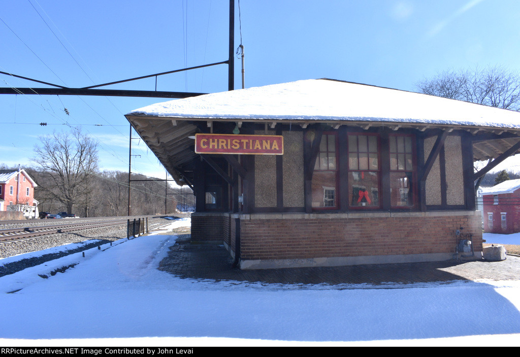 Ex-PRR Christiana Station building-looking east along the Keystone Corridor 