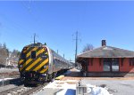 Ex-Metroliner Cab Car # 9643 brings up the rear of Amtrak Train # 666 as it heads toward its next stop of Coatesville Station. The building on the right is the original Parkesburg Station, erected in 1905. Parkesburg is one of the few Amtrak stations with
