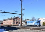 Ex-PRR Freight Station on the left and a restored Conrail Caboose on the right