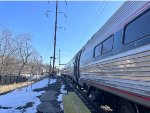 View looking east with Amtrak Train # 661 at Parkesburg, PA Station 