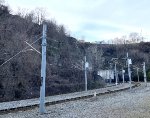 This is the view looking north from the Port Imperial Station. At this point, the HBLRT right of way veers away from the Hudson River view and then is situated in a tunnel until emerging again just before Tonnelle Avenue Station 