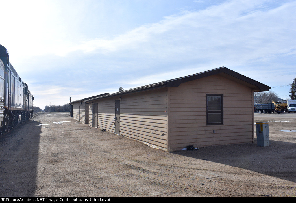 Looking toward Dauphin and Winnipeg from Canora Station-VIA692 is on the left