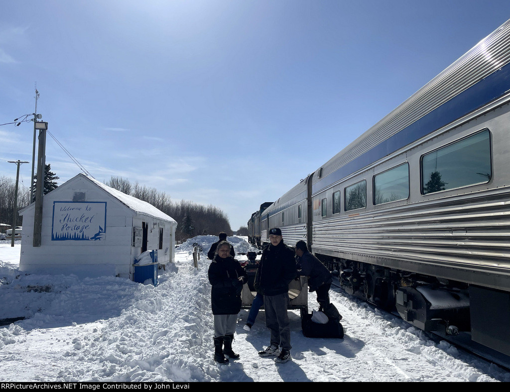  Thicket Portage Station building and view looking south during fresh air stop