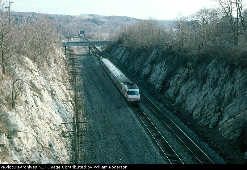 Northbound Amtrak Train No. 73, the "Empire State Express" with a Rohr Turboliner consist