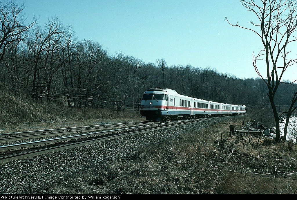Northbound Amtrak (AMTK) Rohr Turboliner Passenger Train