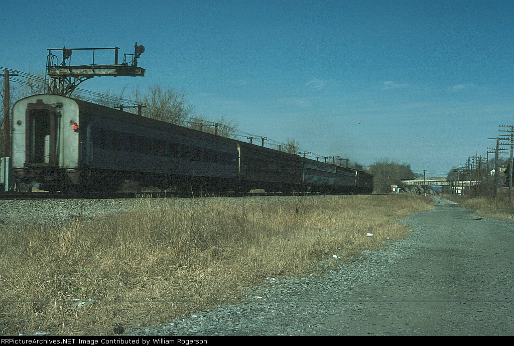 Going away shot of a Northbound Metropolitan Transit Authority (New York) Commuter Train