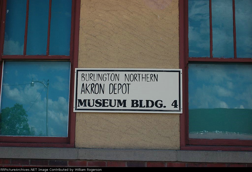 Sign at the former Burlington Northern Railroad Depot