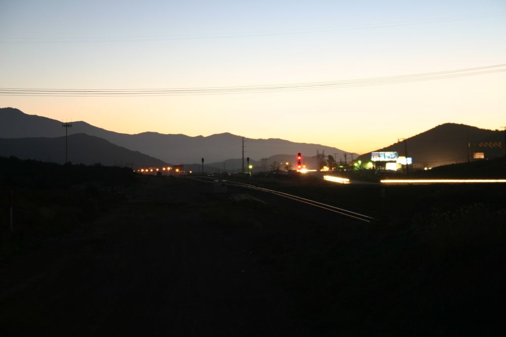 The signals ignite for the oncomming Christmas train