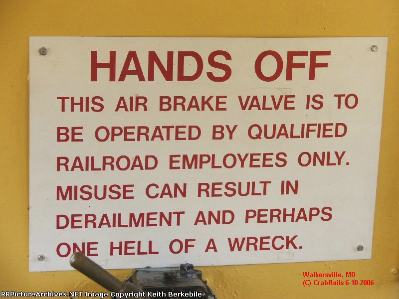 "Hands Off" Sign - Wabash caboose #2827