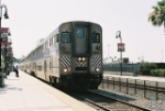 Amtrak California train heading for Los Angeles arriving