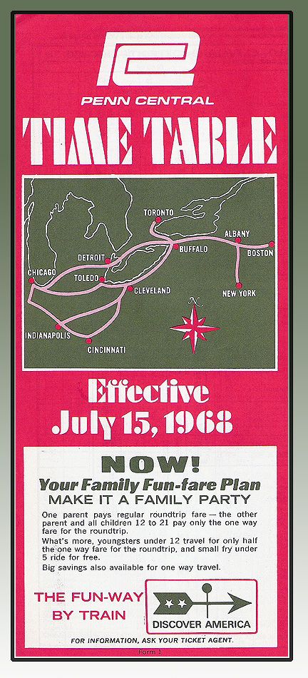1968 PC Timetable Cover / Route Map